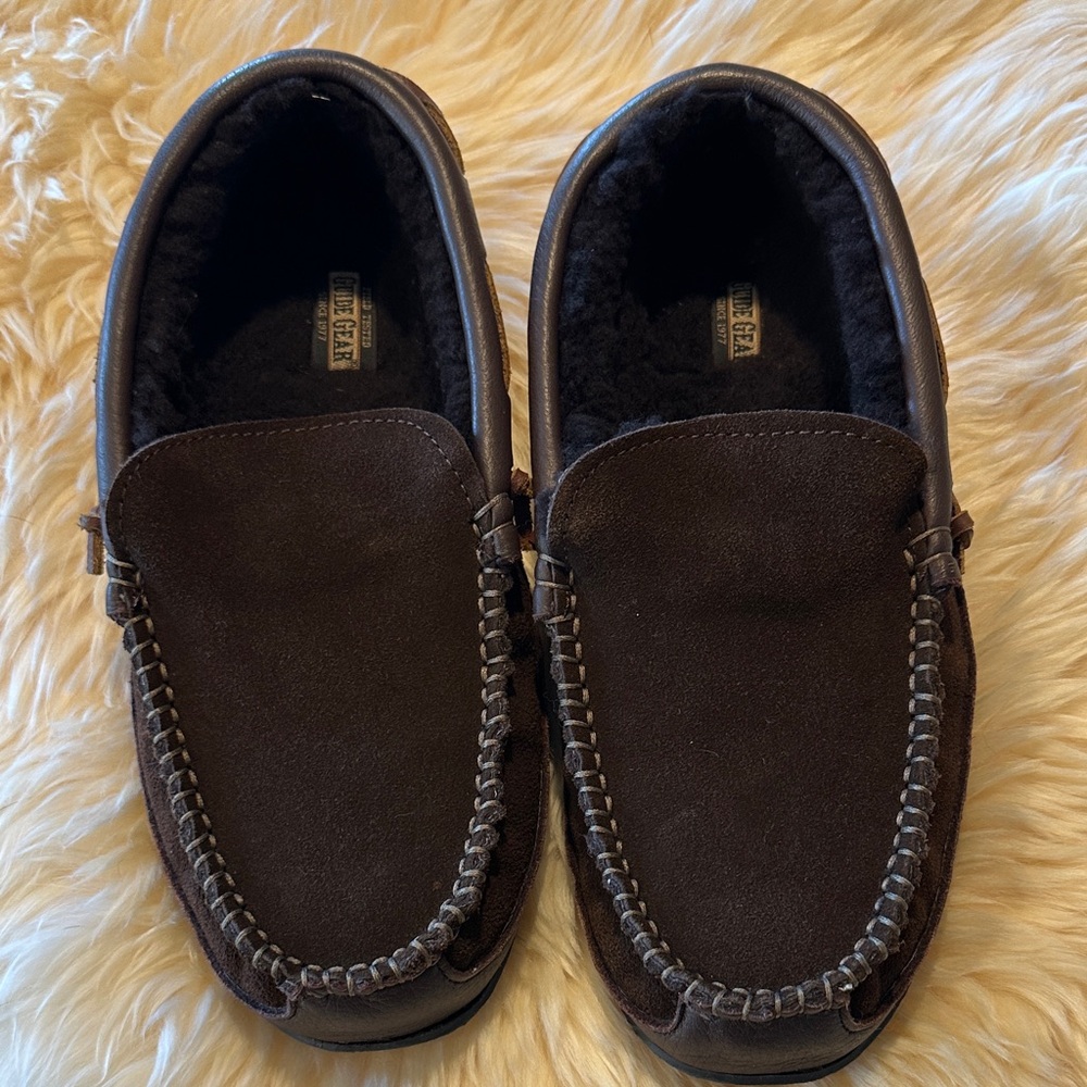 Men's Dark Brown Elk Shearling Suede Slip-On Loafers